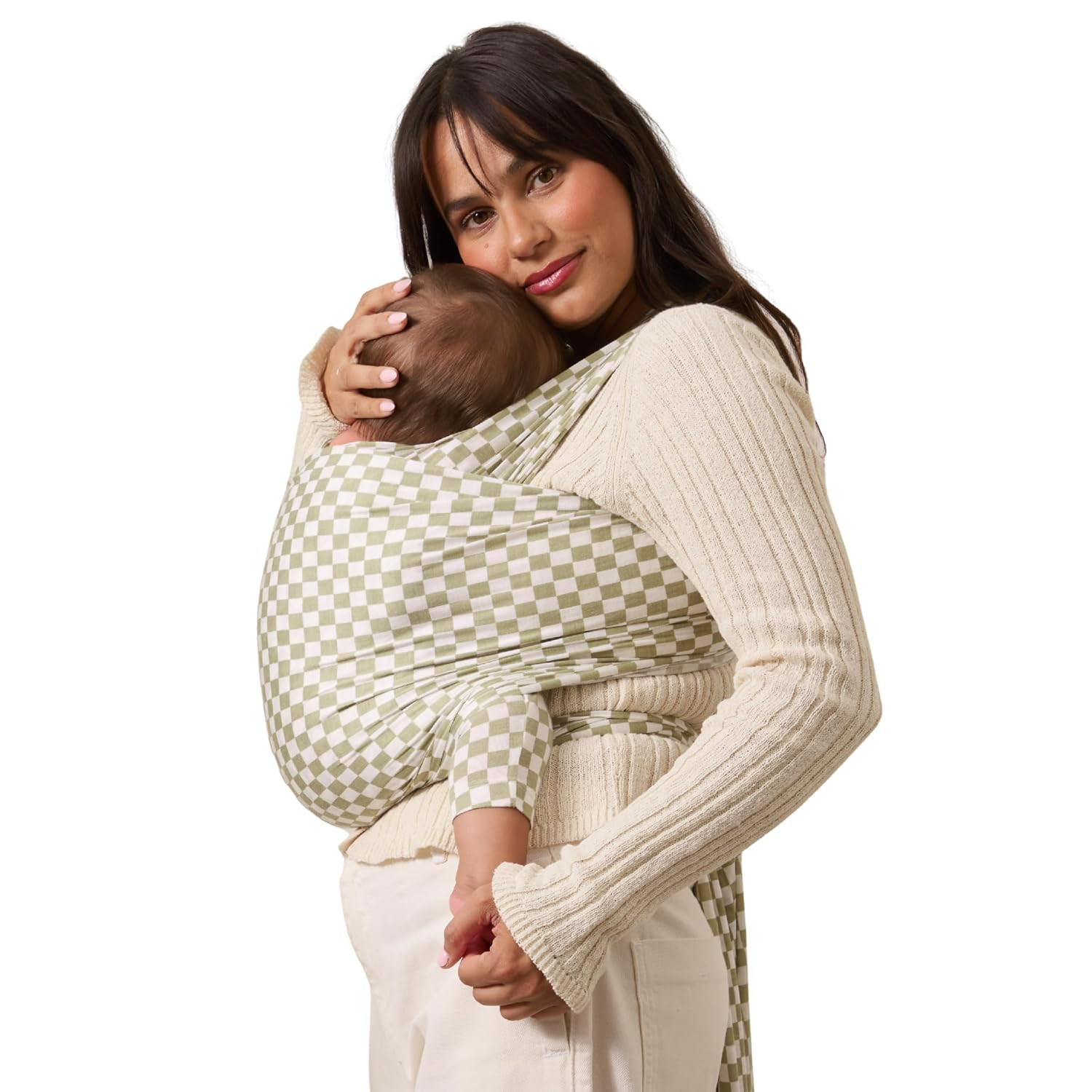 Solly Baby Wrap, Buttery-Soft Baby Carrier Newborn to Toddler 8-25 Lbs., Lightweight & Hands-Free Infant Sling Wrap, Breathable Carrier, Baby Wearing & Postpartum Essential, New Mom Gift, Sage Chequer | Amazon (US)