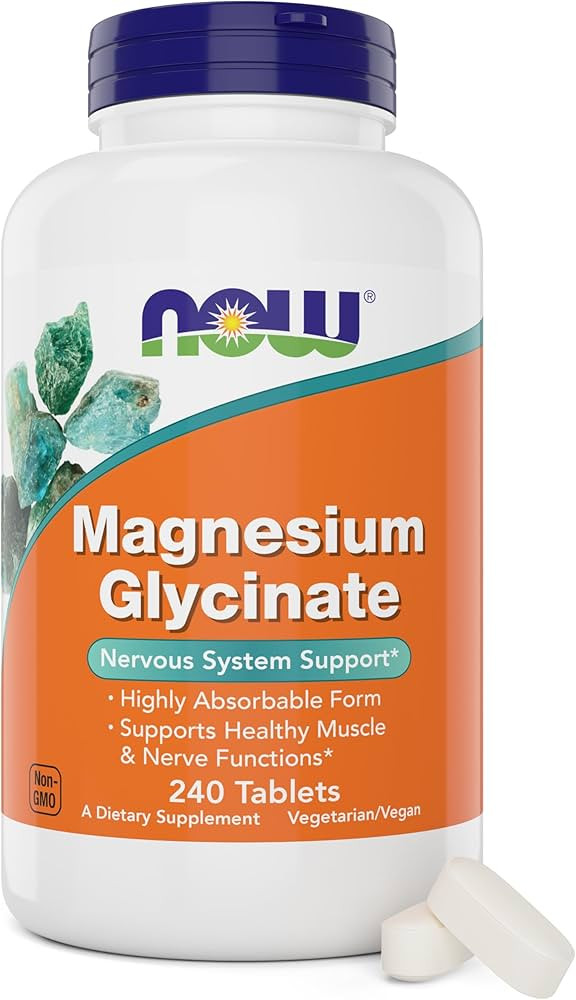 Now Foods Magnesium Glycinate, 240 Tablets - Supports Healthy Muscle and Nerve Functions - Non-GM... | Amazon (US)