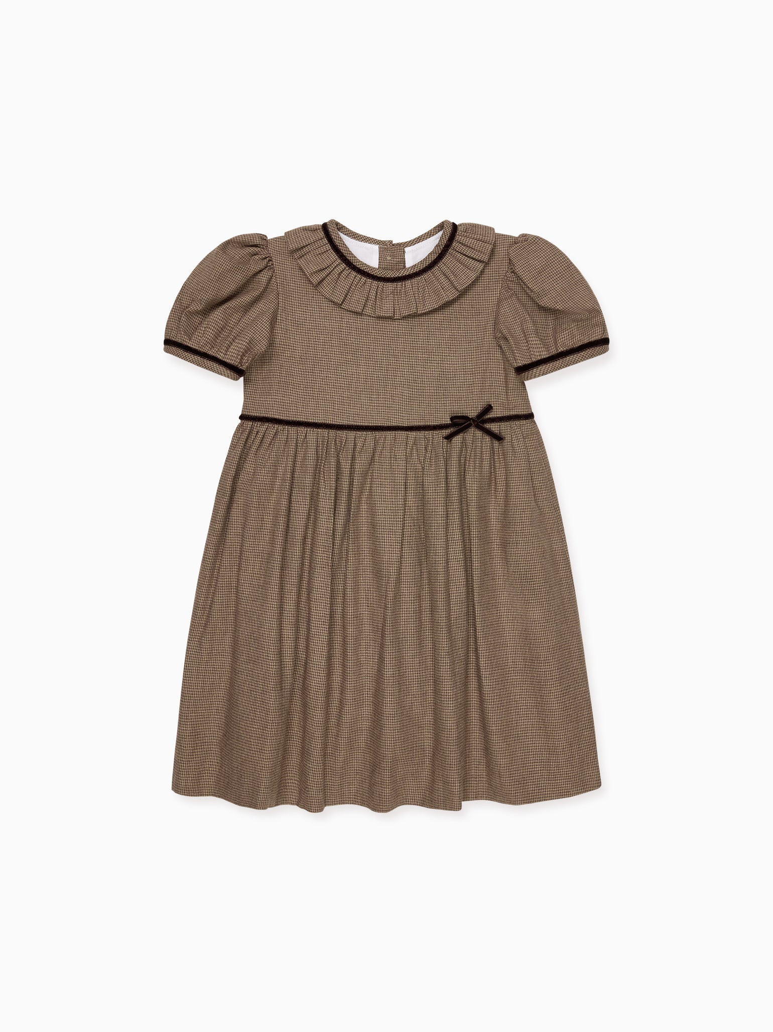 Brown Tweed Elizabeth Girl Dress | La Coqueta (US)