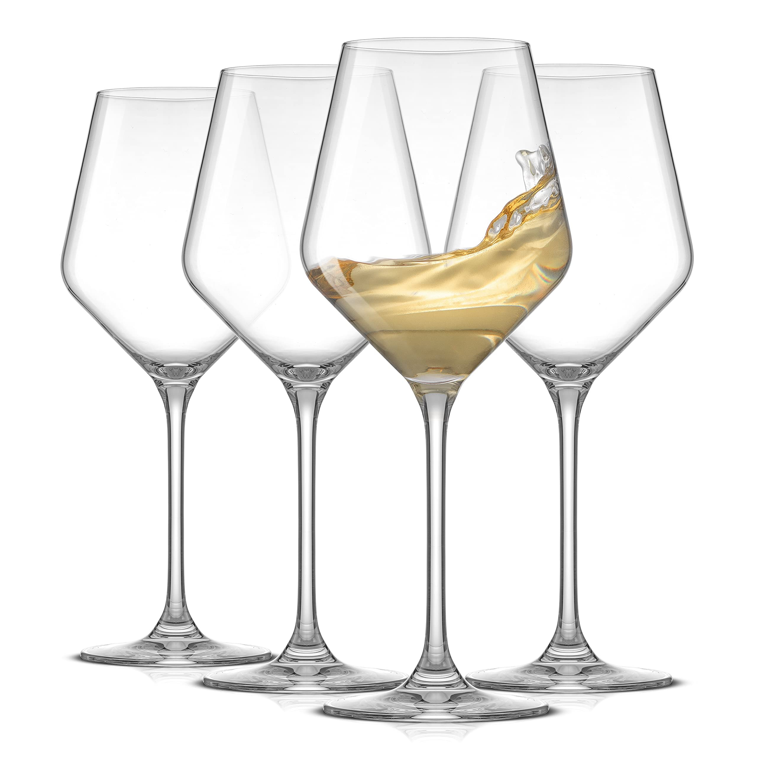 JoyJolt Layla White Wine Glasses, Set of 4 Italian Glasses, 13.5 oz Clear – Made in Europe | Amazon (US)