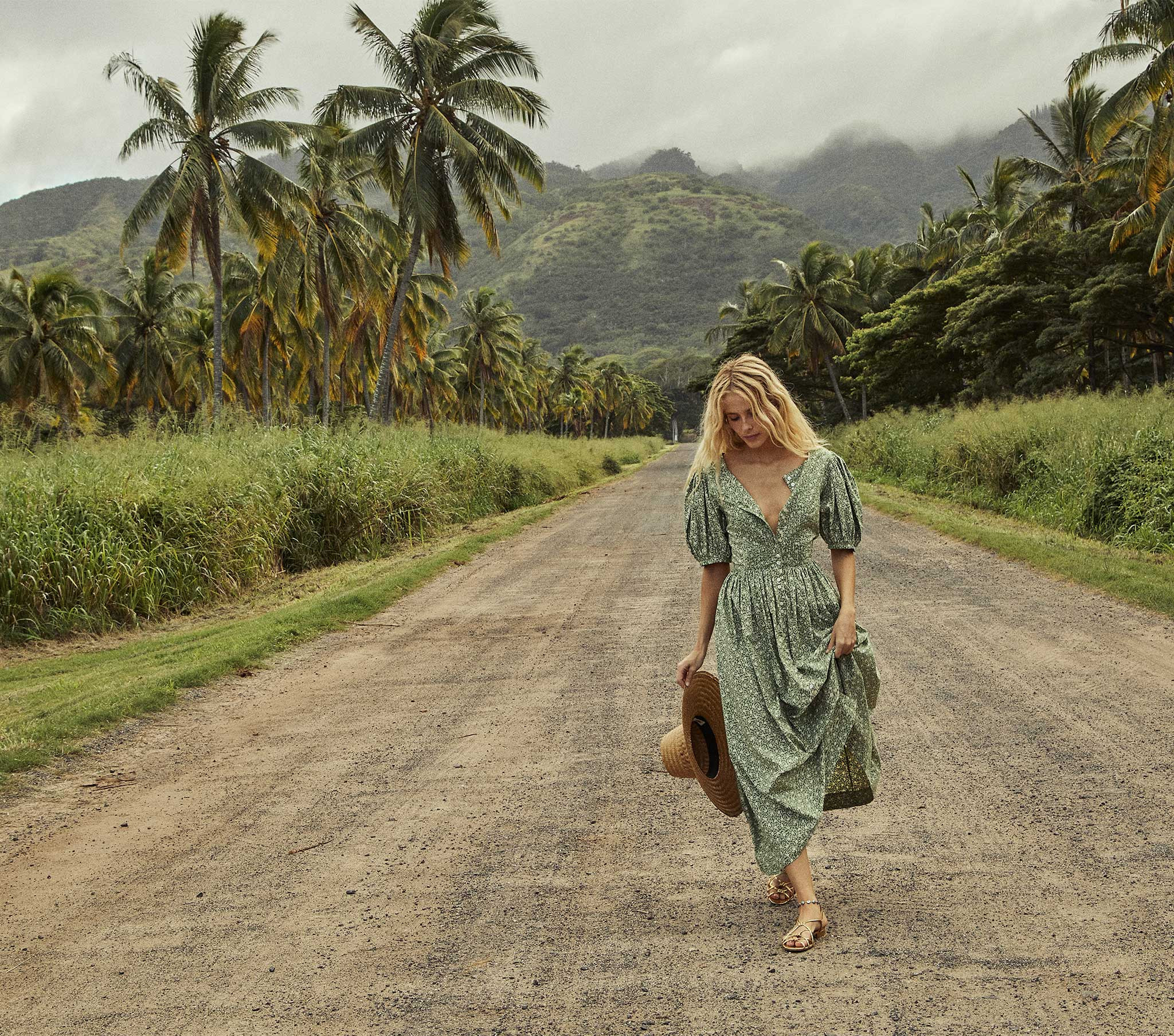 ASHEVILLE DRESS -- GREEN COTTAGE DAISY FLORAL | DOEN