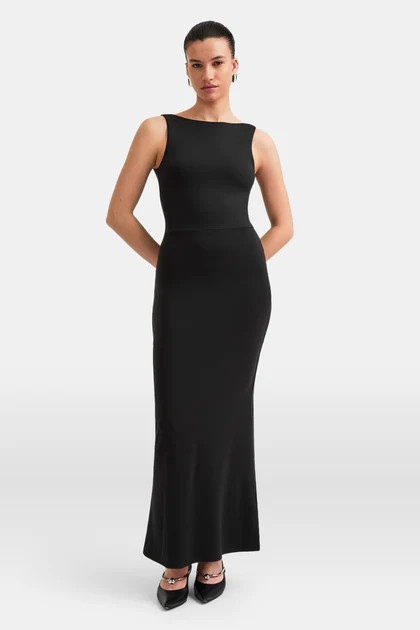 365 OPEN BACK MAXI DRESS - SHADOW BLACK | TALA (UK)