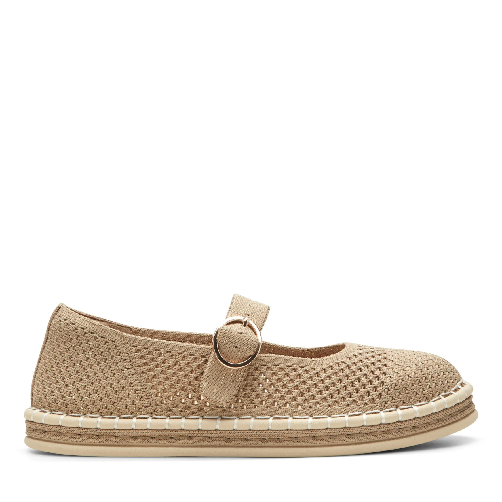Women's Francene Mary Jane Espadrilles - Gold Knit | Easy Spirit | Easy Spirit