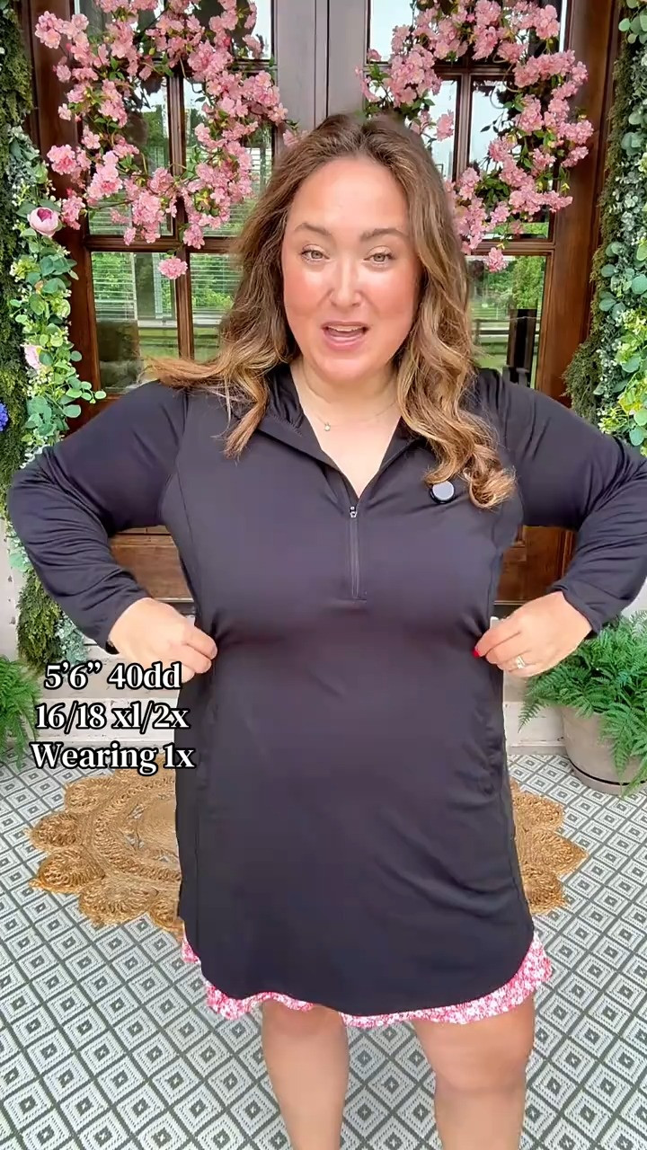 Women's Plus Size Swim Coverup Dress with Hood UPF 50 Long Sleeve Cover Up, Summer Outfit cover up for vacation, beach, pool days 

 #LTKootd #LTKPlusSize #LTKSwim