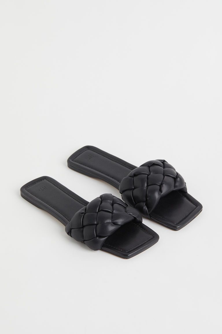 H & M - Braided Slides - Black | H&M (US)