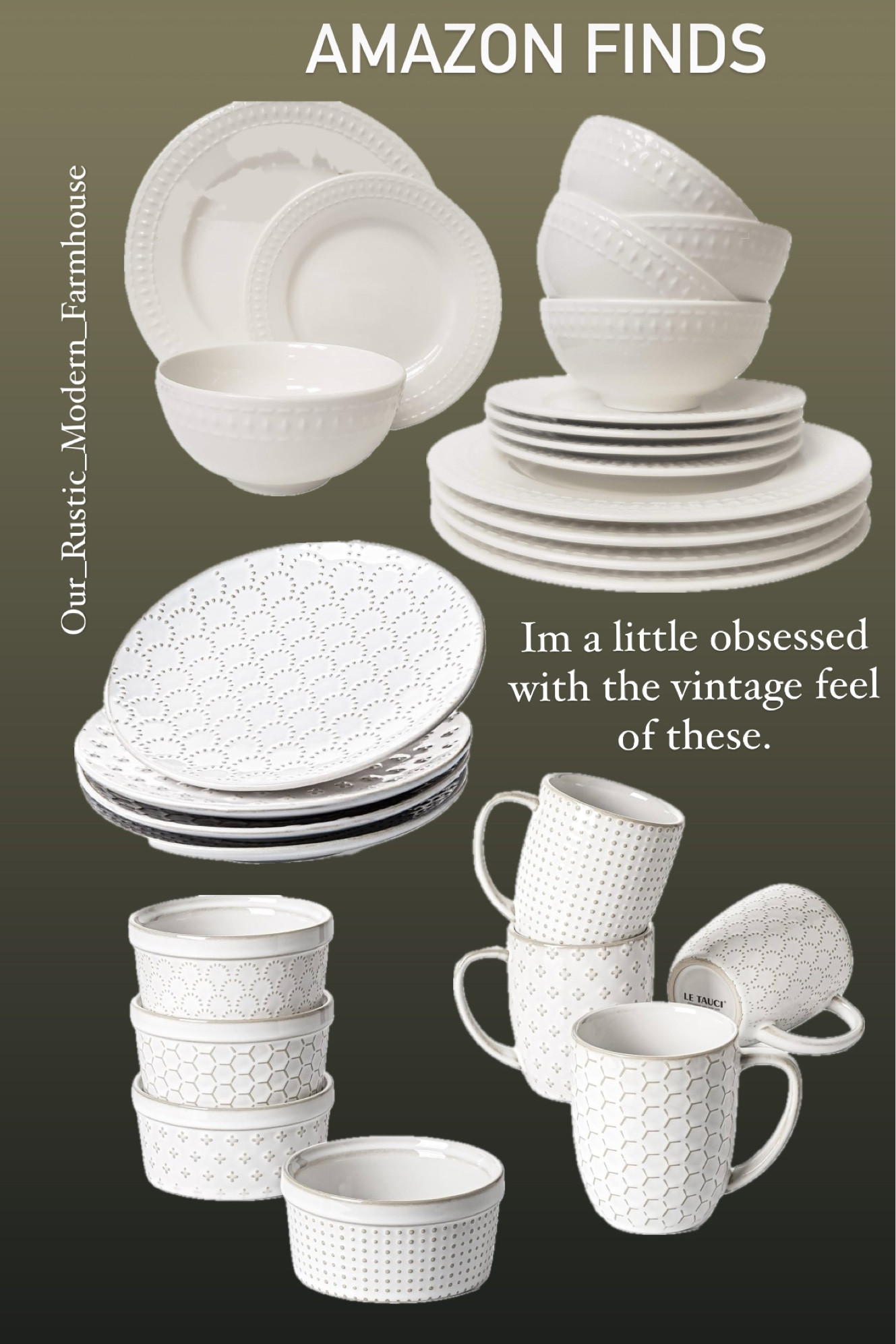 LOVE the all white and vintage feel of this dish set  

#LTKstyletip #LTKfindsunder50 #LTKhome