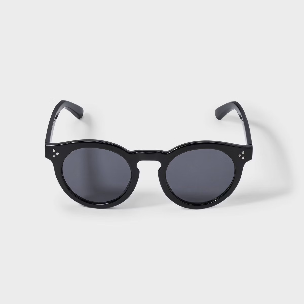 Women's Shiny Plastic Round Sunglasses - Universal Thread™ Black | Target