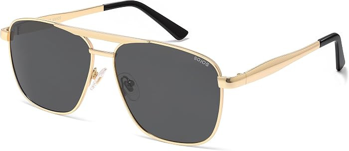 SOJOS Retro Square Polarized Aviator Sunglasses Womens Mens SJ1296 | Amazon (US)