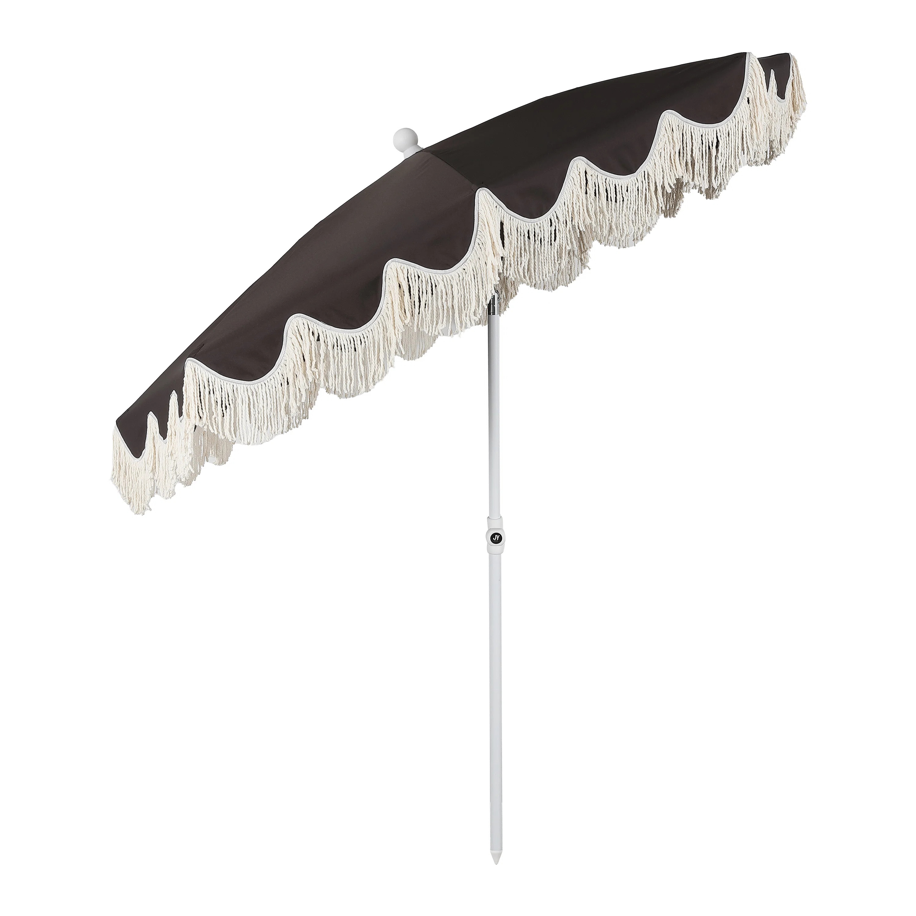 Mariner 6.5 ft. Classic Cottage Fringe Tassel Market Beach Umbrella with Push Button Tilt, Wind V... | Wayfair North America
