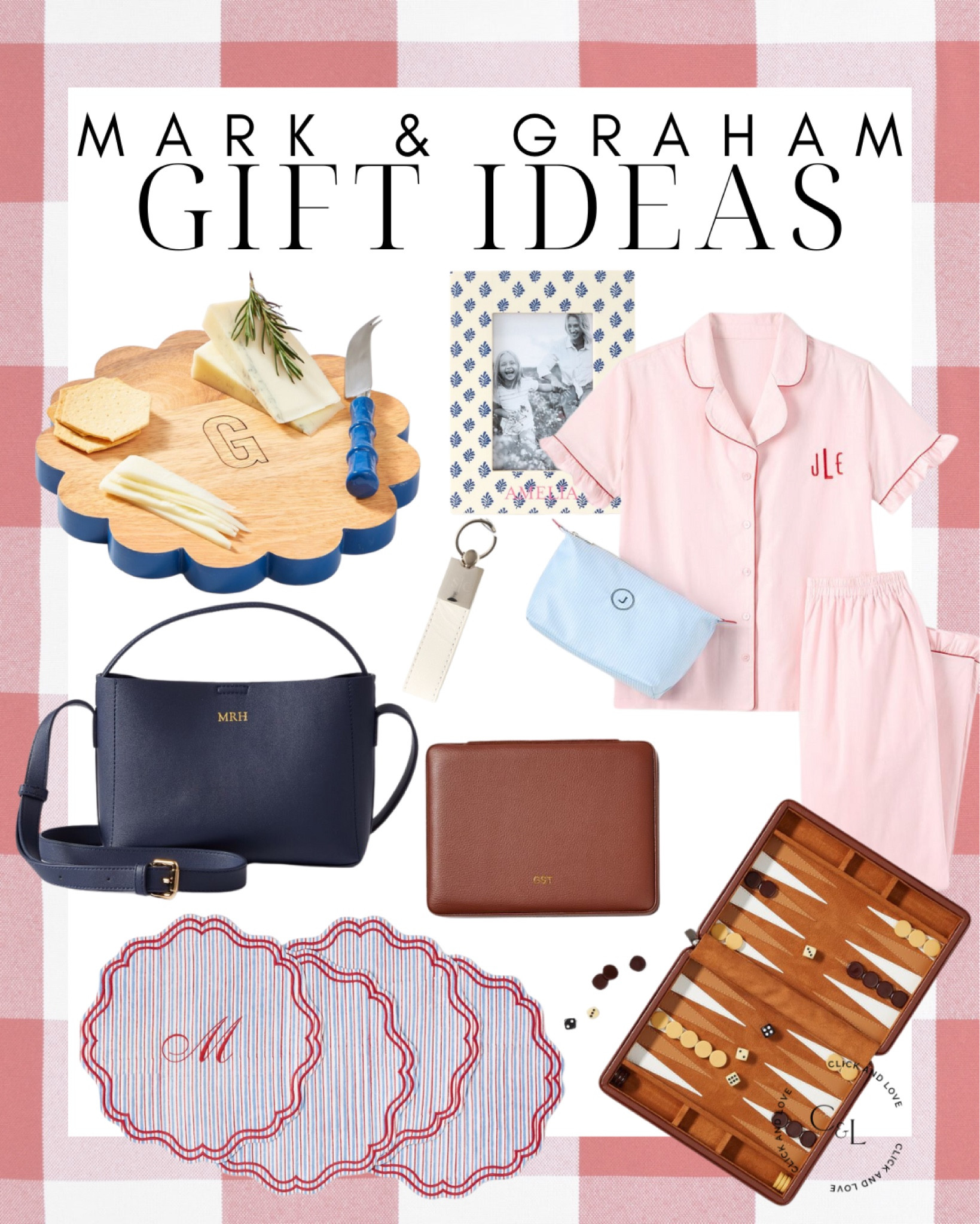 Gift ideas from Mark & Graham! Most of their items can be personalized but you can also get them plain! Love these options for holiday gifts or for a birthday!

Personalized gifts, personalization, custom gift ideas, monogram, monogrammed gift ideas, crossbody bag, cutting board, charcuterie board, scalloped cutting board, printed picture frame, block print frames, pajamas, pouch, makeup bag, monogrammed pajamas, backgammon, tablescape, placemat, scalloped placemats, key holder, tote, purse, embroidered bag, Christmas, Christmas gift, gift guide, holiday gift, gift, gifts for her, gifts under $30, gifts under $50, gift under $100

#LTKFindsUnder100 #LTKGiftGuide #LTKHoliday