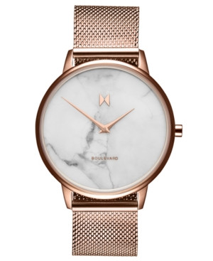 Mvmt Boulevard Malibu Marble Rose Gold-Tone Stainless Steel Mesh Strap Watch 38mm | Macys (US)