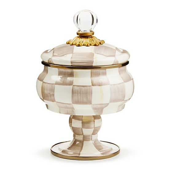 Mocha Check Curiosity Pot | MacKenzie-Childs