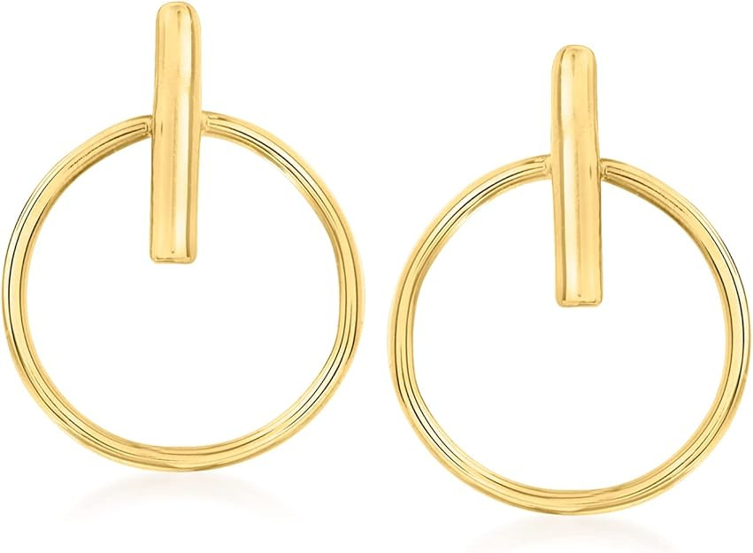 RS Pure by Ross-Simons 14kt Yellow Gold Open-Circle Drop Earrings | Amazon (US)