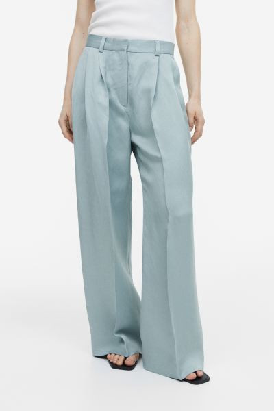 Linen-blend tailored trousers | H&M (UK, MY, IN, SG, PH, TW, HK)