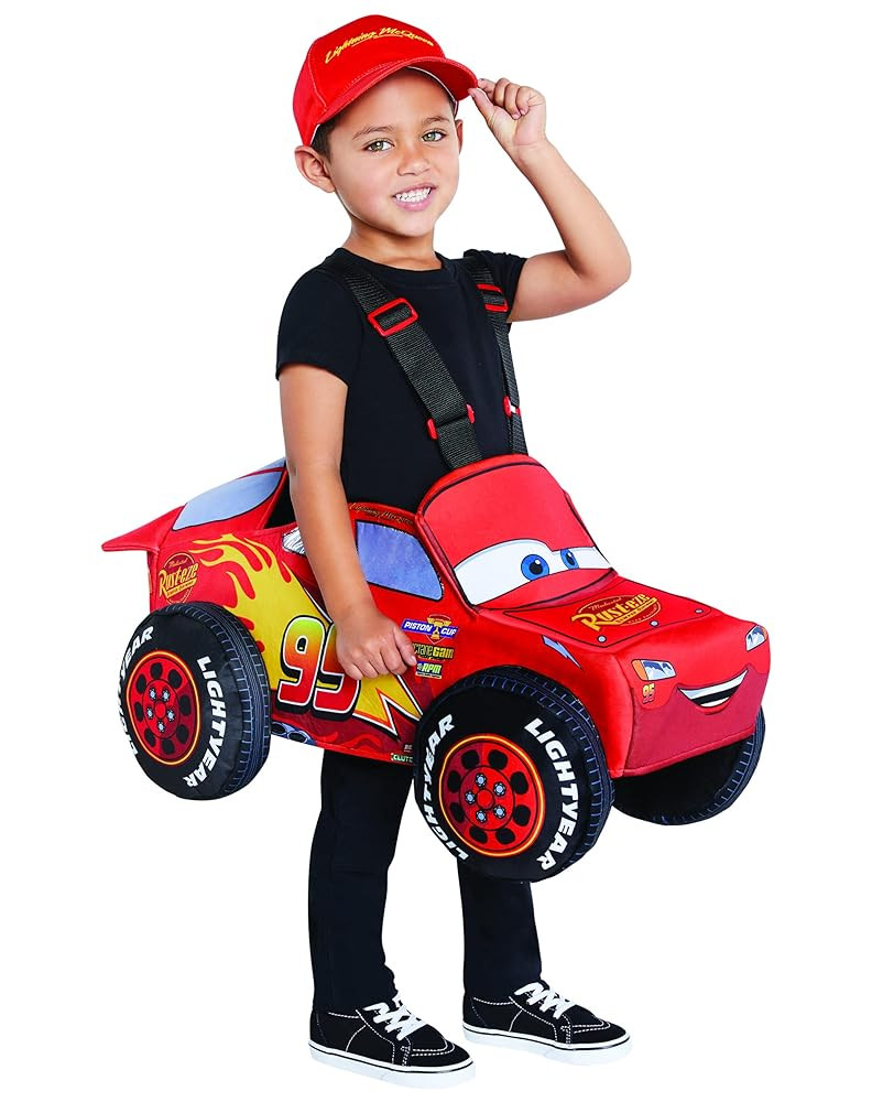 Spirit Halloween Cars Toddler Lightning McQueen Ride-Along Costume | Officially Licensed | Disney... | Amazon (US)