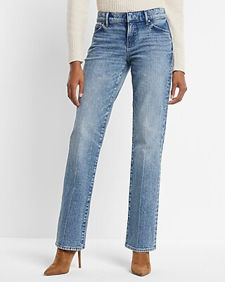 Editor Low Rise Medium Wash Bootcut Jeans | Express