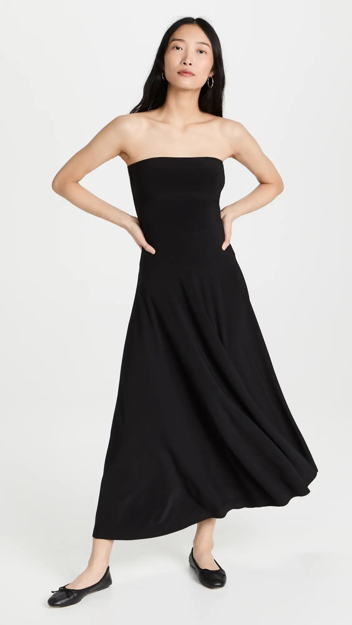 Norma Kamali Strapless Flared Dress To Midcalf | Shopbop | Shopbop