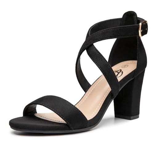 Trary Black Chunky Heels for Women, Black Heels for women, Black High Heels, Wedding Bridal Shoes, Evening Homecoming Prom Shoes, Summer Party Dance Heels, 3 Inches Block Wide Width Heels for Women Size 09 | Amazon (US)