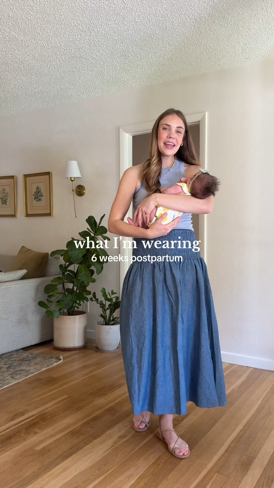 #ootd #postpartum #smocked #maxiskirt #mom #style 