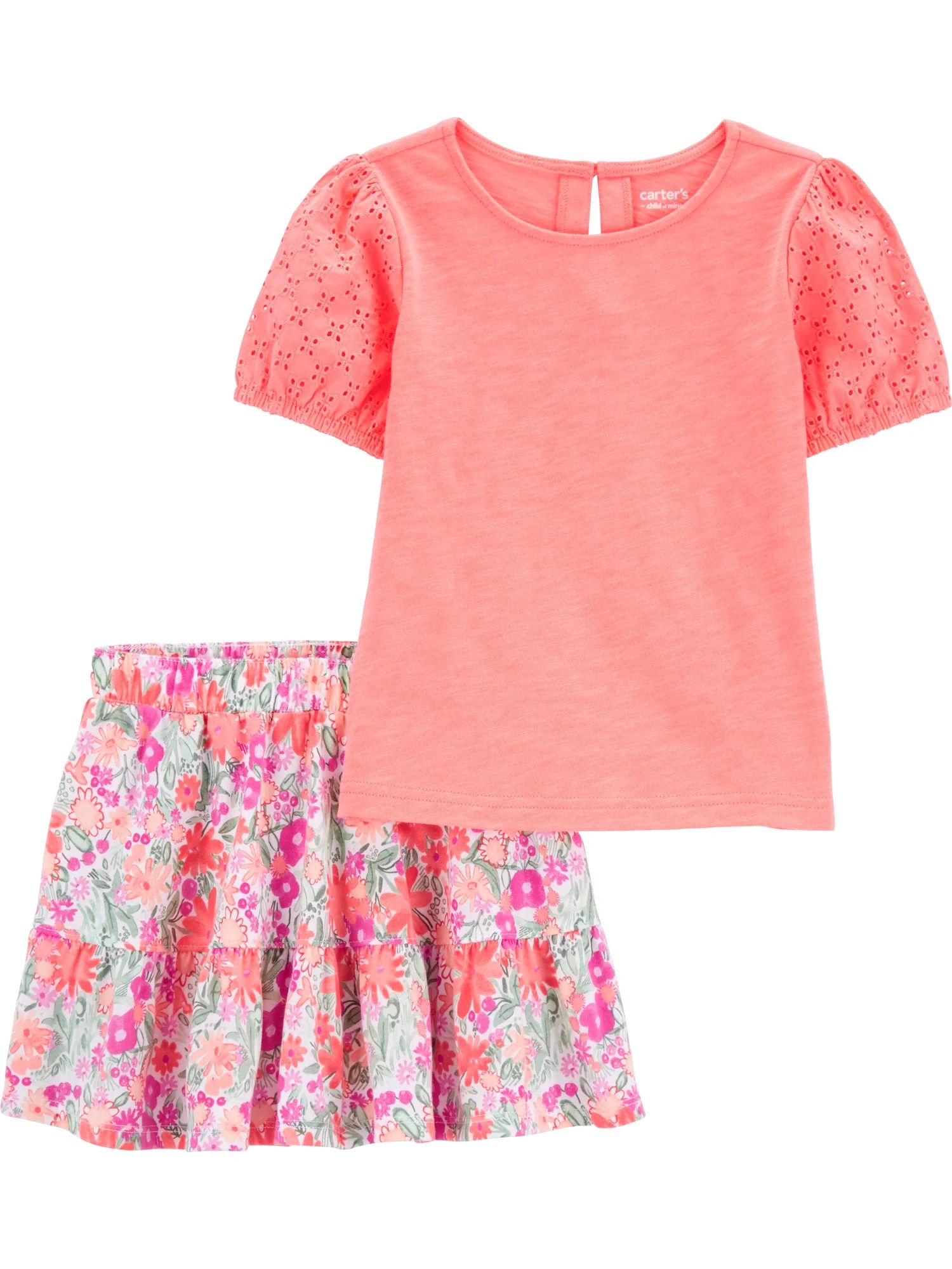 Carter's Child of Mine Toddler Girl Skirt Outfit Set, 2-Piece, Sizes 12M-5T | Walmart (US)