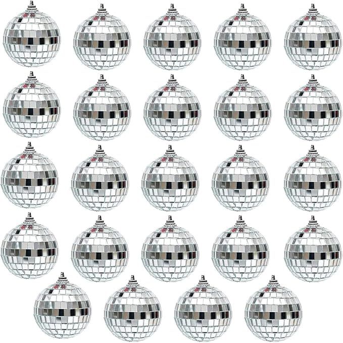 Amazon.com: 24 PCS Christmas Ornaments Mini Disco Ball Party Decorations -Mini Christmas Ball Orn... | Amazon (US)