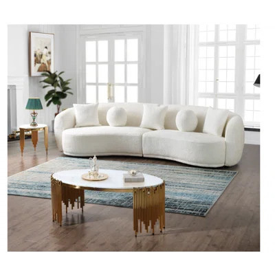 Modern Luxury White Curved Sofa | Wayfair North America