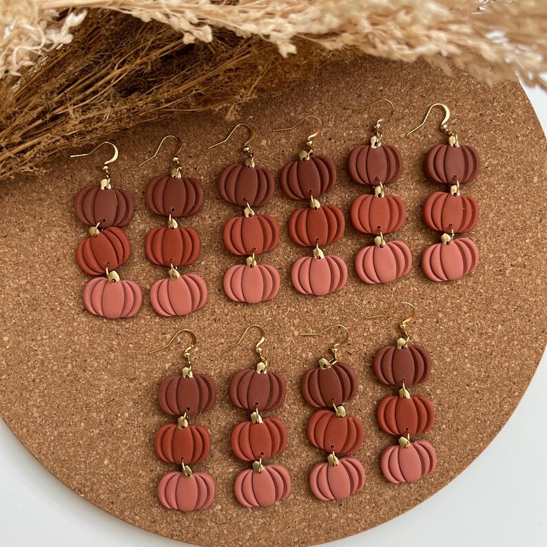 Handmade Polymer Clay Pumpkin Earrings: Boho Fall Jewelry | Etsy (US)