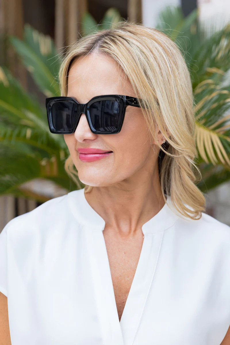 Nicolette Sunglasses- Black | Avara