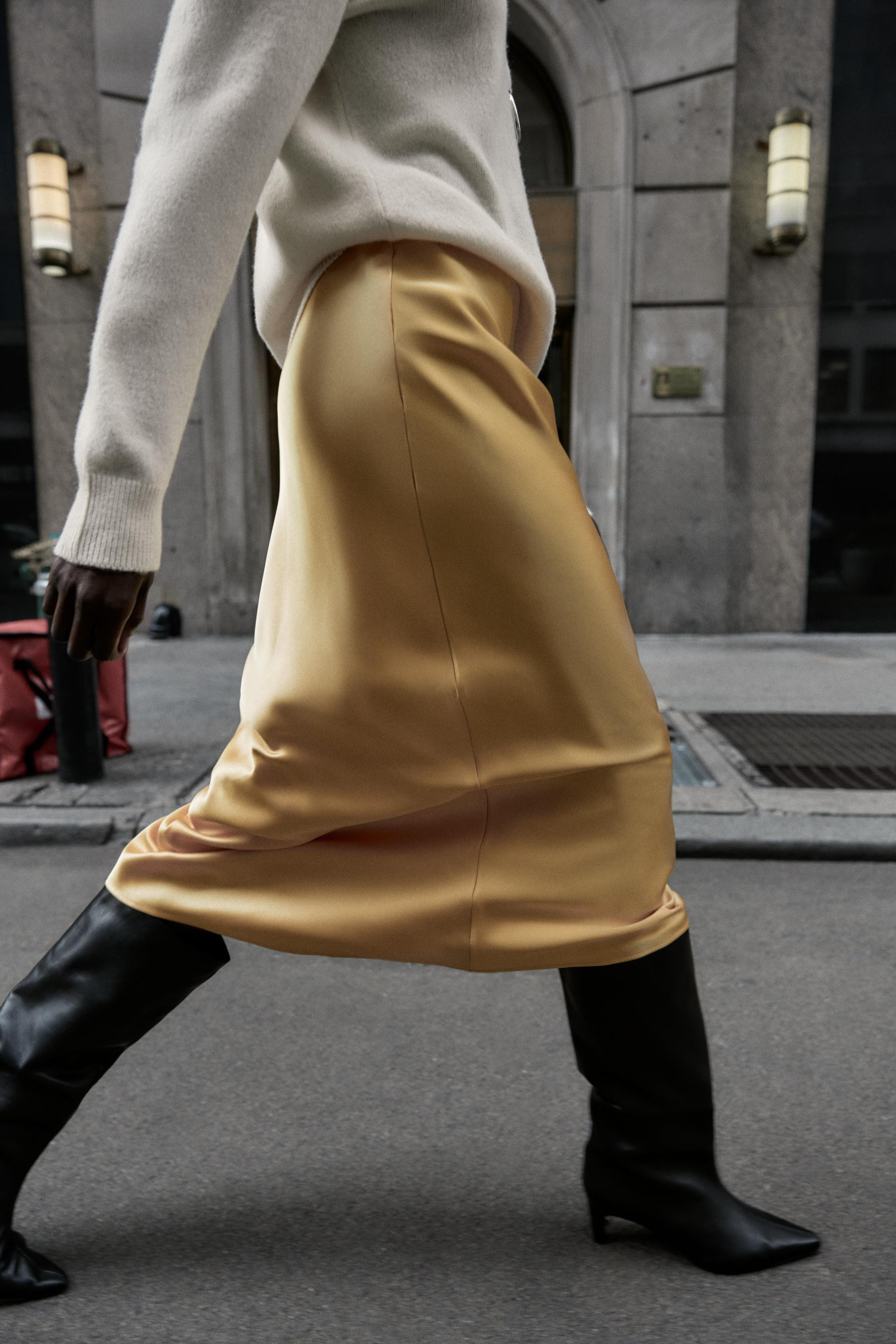 SATIN MIDI SKIRT | Zara US