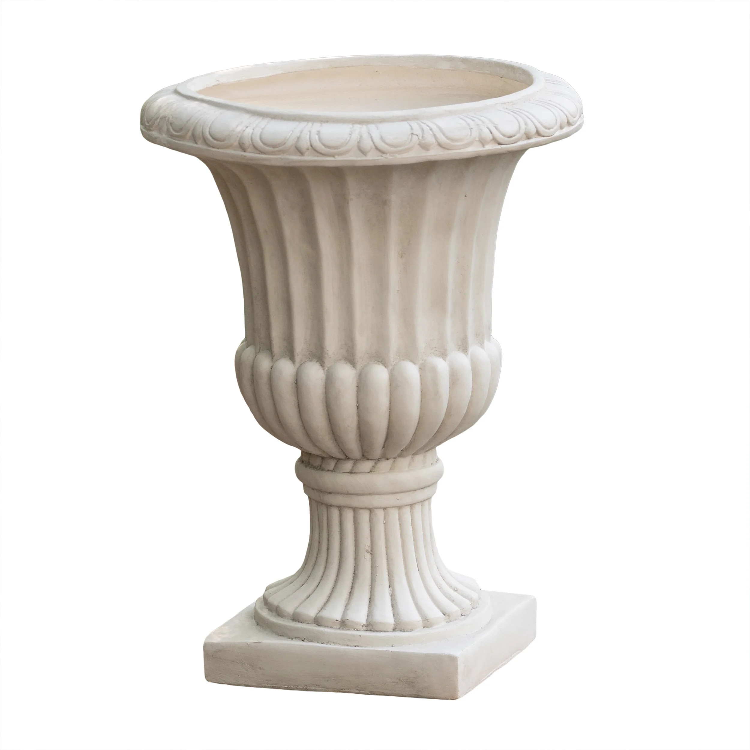 GDF Studio Antique White Italian 19 in. Concrete Urn Planter | Walmart (US)
