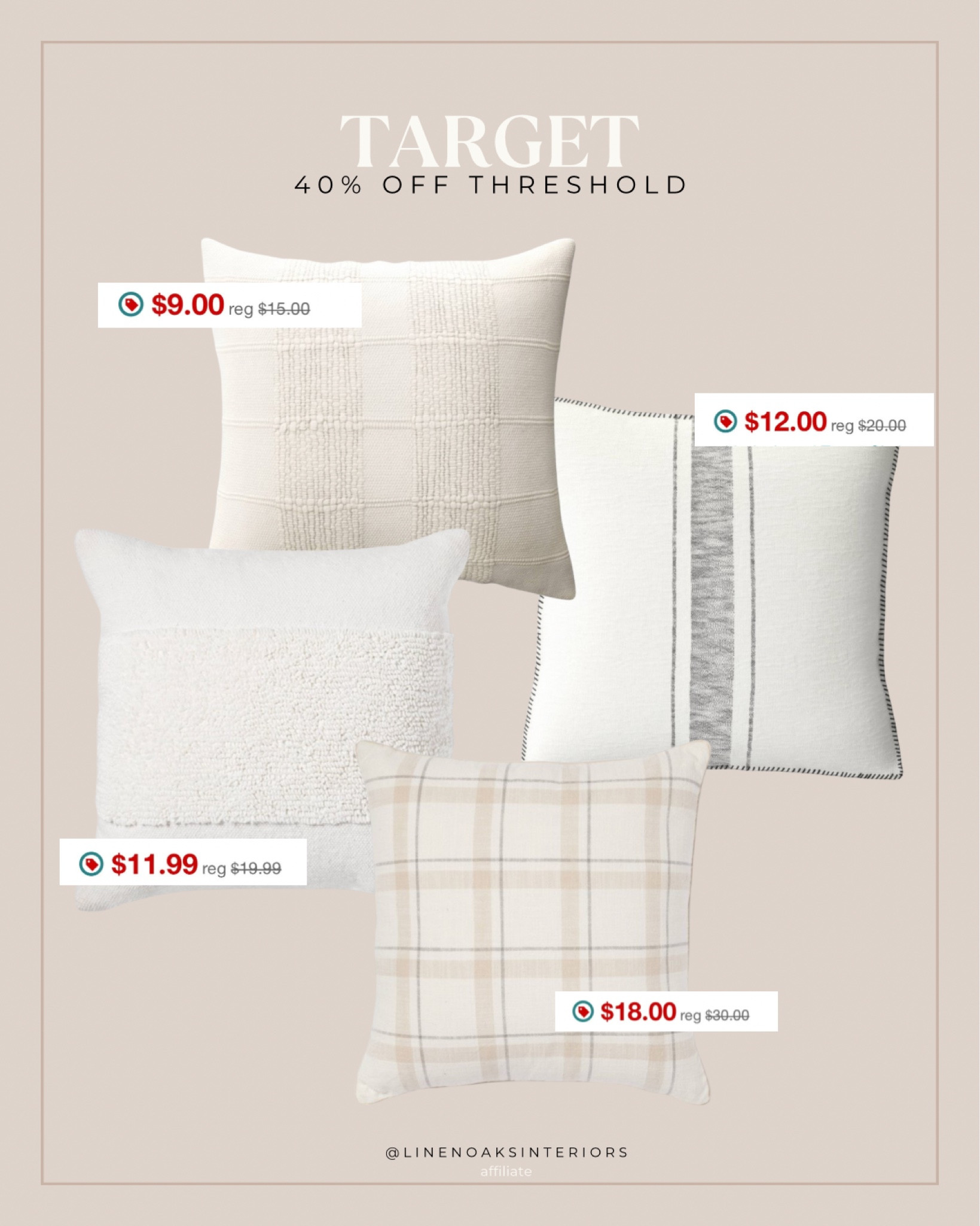 40% off throws, blankets and pillows from Threshold at Target today!!