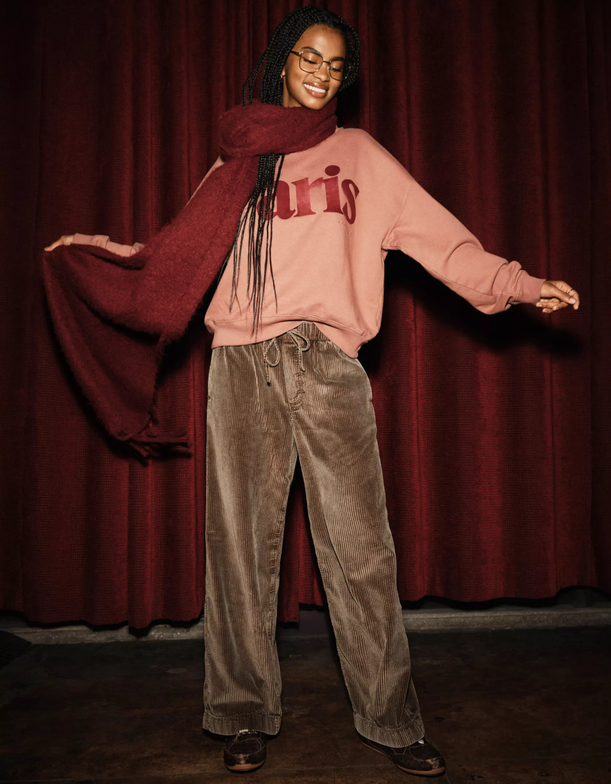 AE Stretch Corduroy Low-Rise Baggy Wide-Leg Pant | American Eagle Outfitters (US & CA)