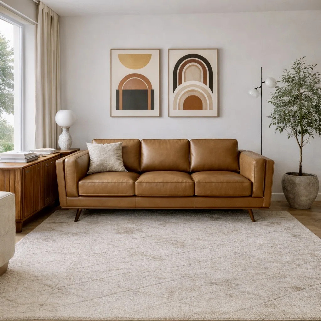 Freiro 90.4'' Leather Sofa | Wayfair North America