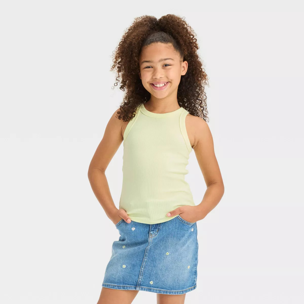 Girls' Ribbed Tank Top - Cat & Jack™ White S | Target