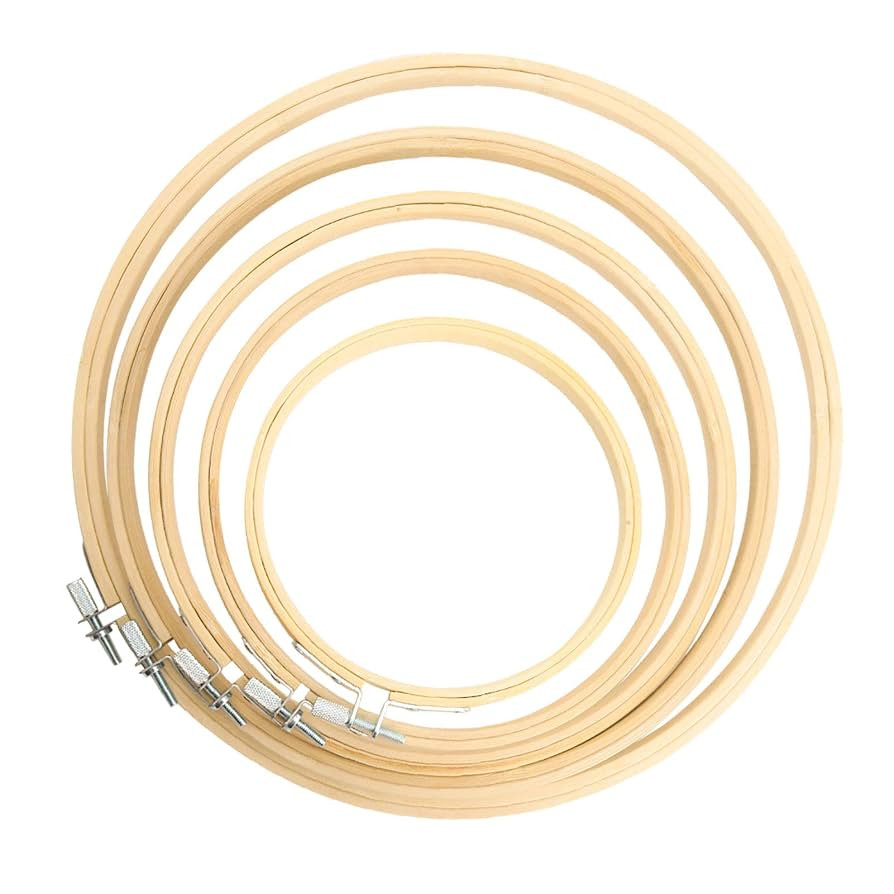 Similane 5 Pieces Embroidery Hoops Bamboo Circle Cross Stitch Hoop Ring 5 inch to 10 inch for Emb... | Amazon (US)