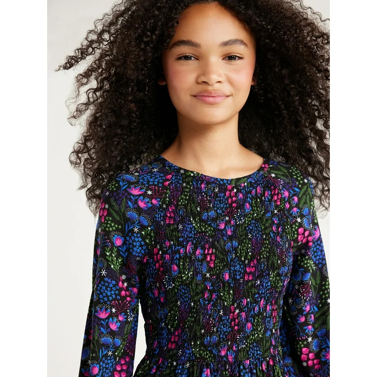 Free Assembly Girls Smocked Drop Waist Dress, Sizes 4-18 | Walmart (US)