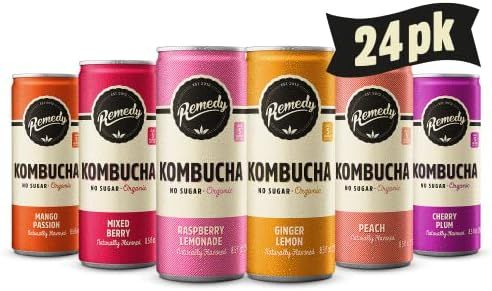 Remedy Kombucha Tea Organic Drink - Sugar Free, Keto, Vegan & Gluten Free - Sparkling Live Cultur... | Amazon (US)