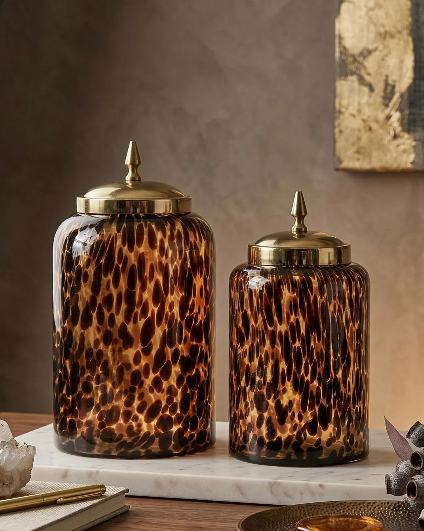 Amber Tortoise Glass Canister | MJHome