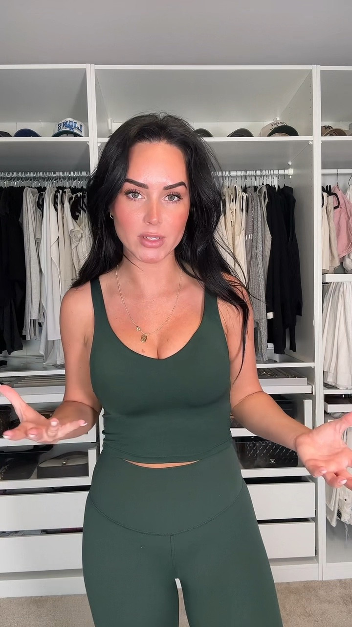 The lululemon legacy green and aerie mystical green match perfectly 💚

My sizing 📏
5’7, 145lbs, 32dd 
I’m wearing a size small tank, size 4 28” leggings



#LTKWatchNow #LTKSaleAlert #LTKFindsUnder50