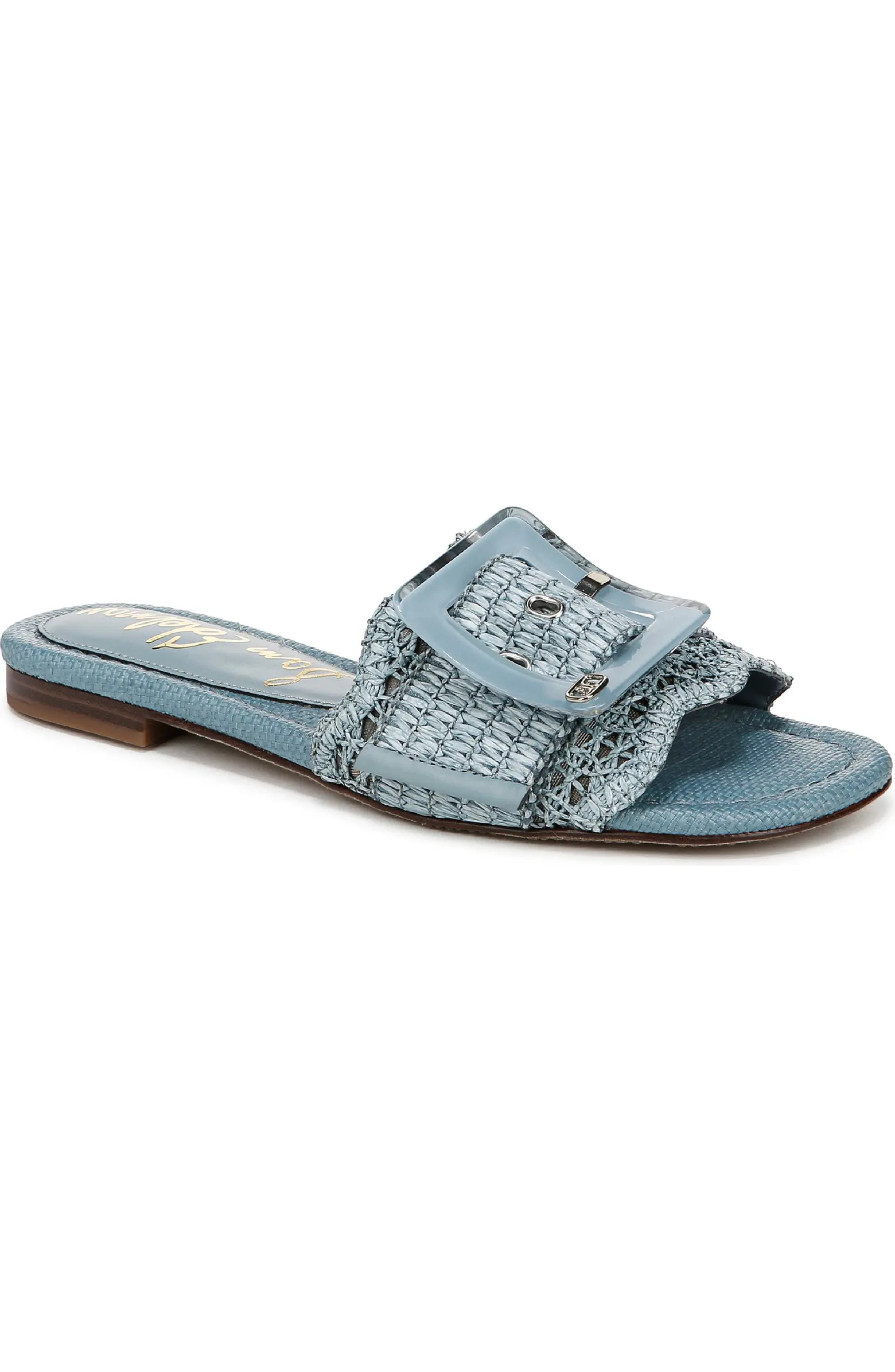 Bambi Raffia Buckle Slide Sandal (Women) | Nordstrom