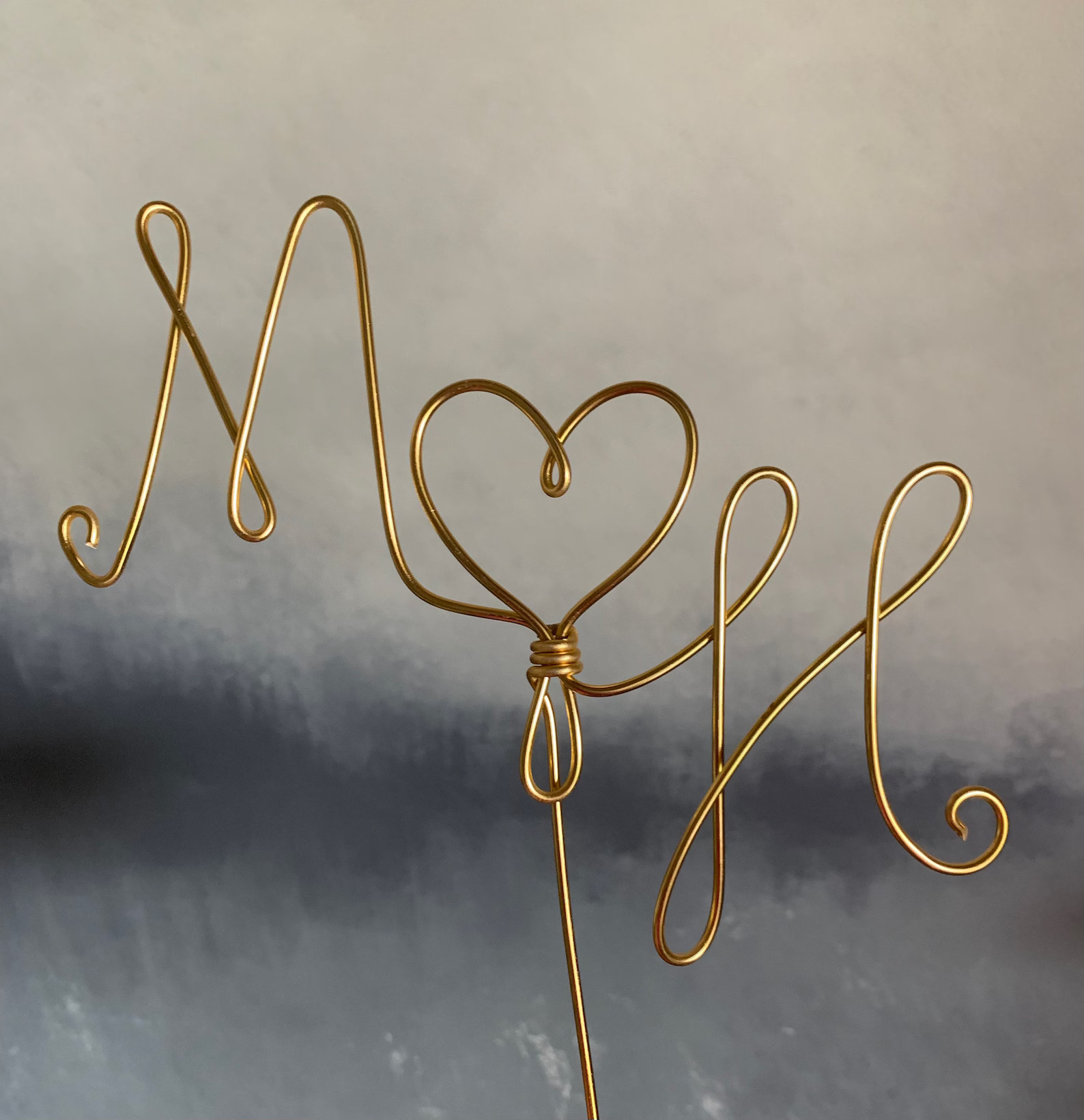Custom Monogram Wedding Cake Topper Wire Rustic Engagement Initial Groom Decor Centerpiece Gold P... | Etsy (US)