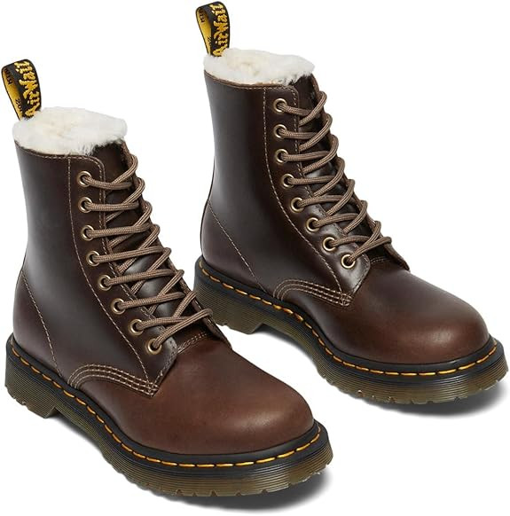 Dr. Martens Women's 1460 Serena Faux Fur Lined Lace-up Boots Combat | Amazon (US)
