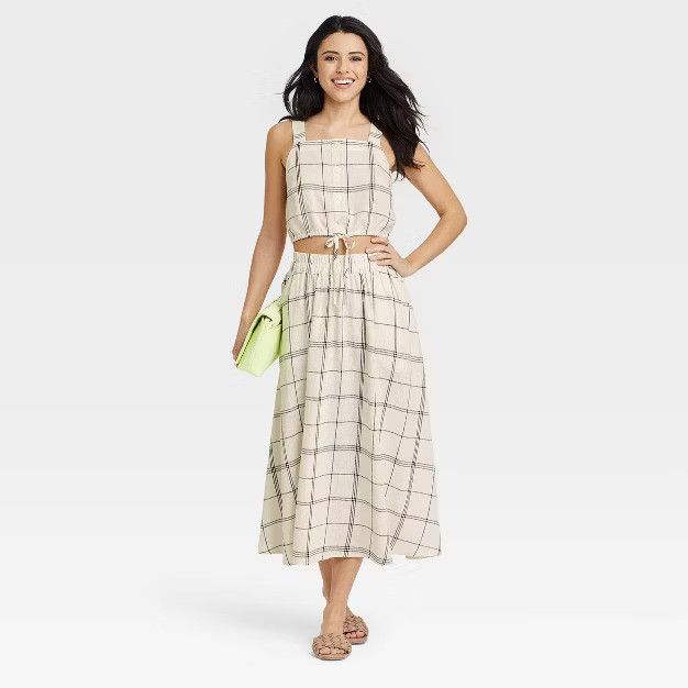 Women's Smocked Waist Mid-Rise A-Line Skirt - A New Day™ | Target