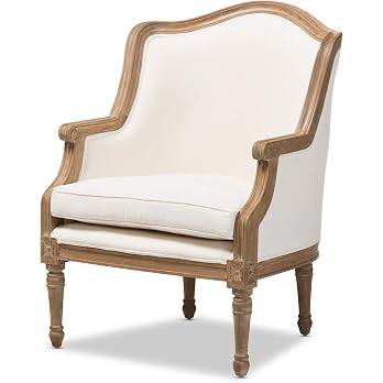 Baxton Studio Charlemagne Traditional French Accent Chair, Oak | Amazon (US)