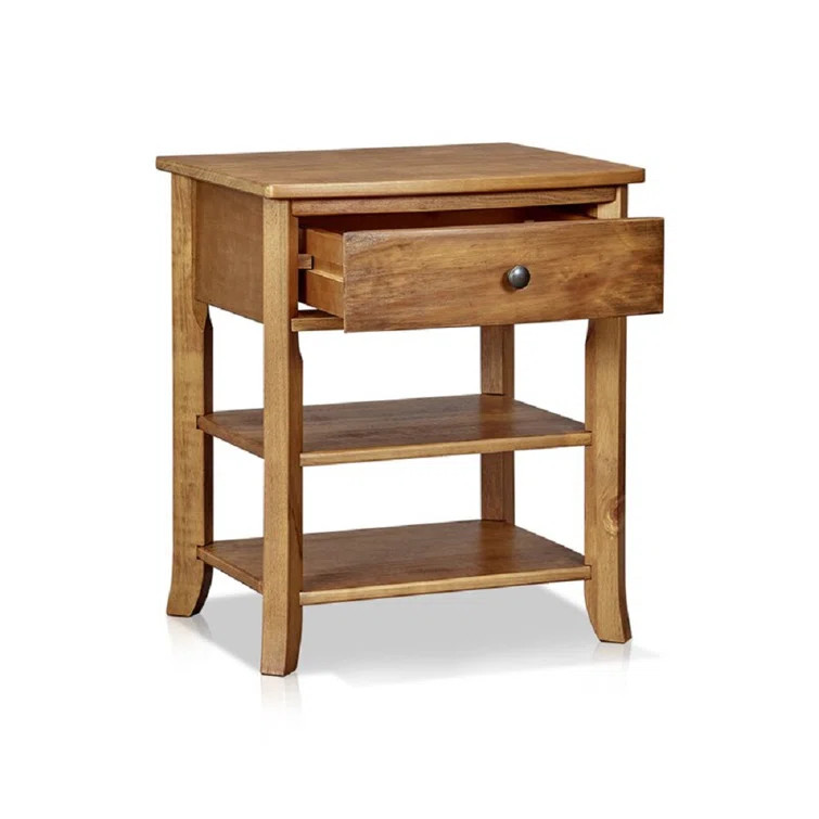 Goles 24'' Tall 1 - Drawer Solid Wood Nightstand | Wayfair North America