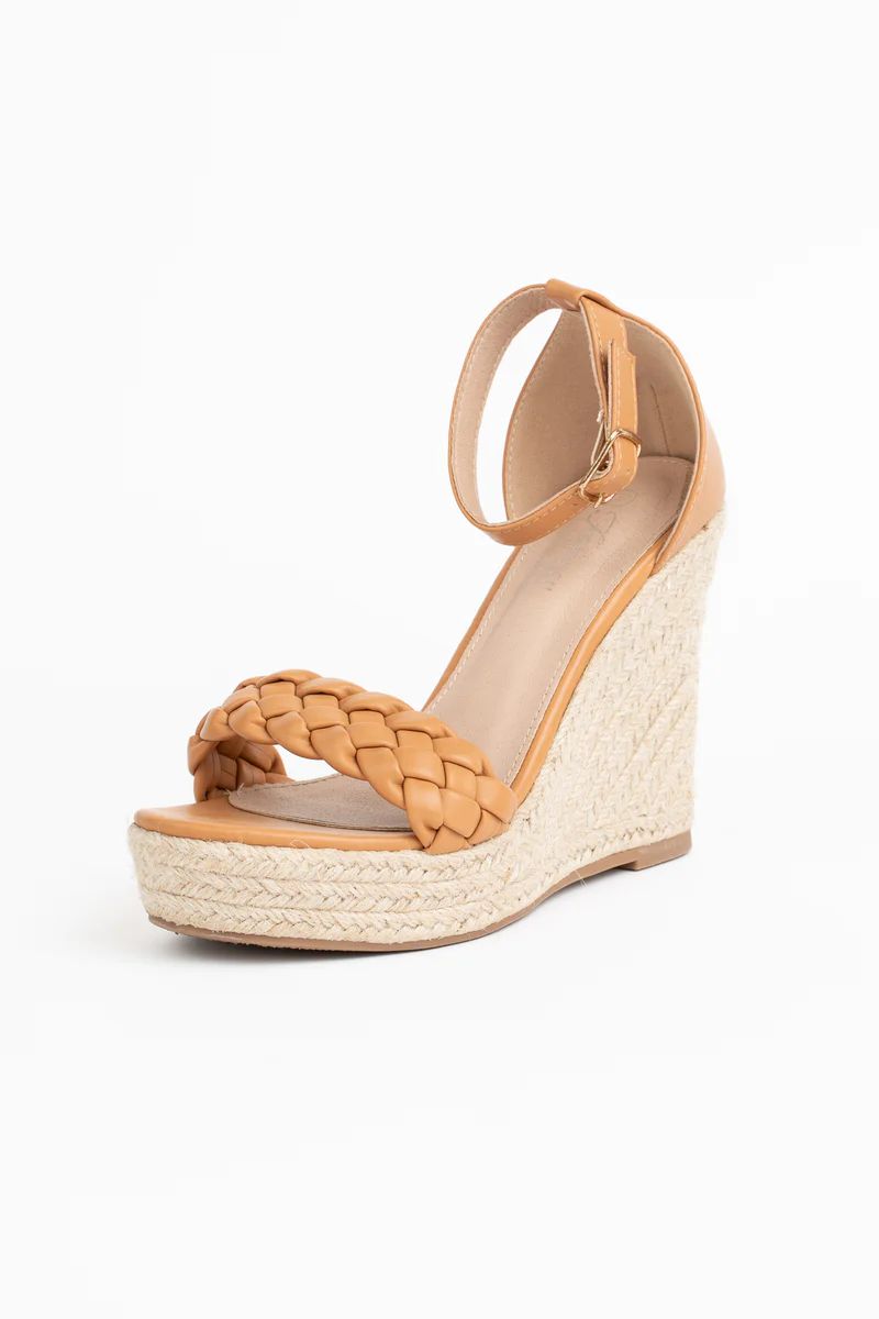 Women's Tan Platform Wedges - Ankle Strap Wedges | Avara