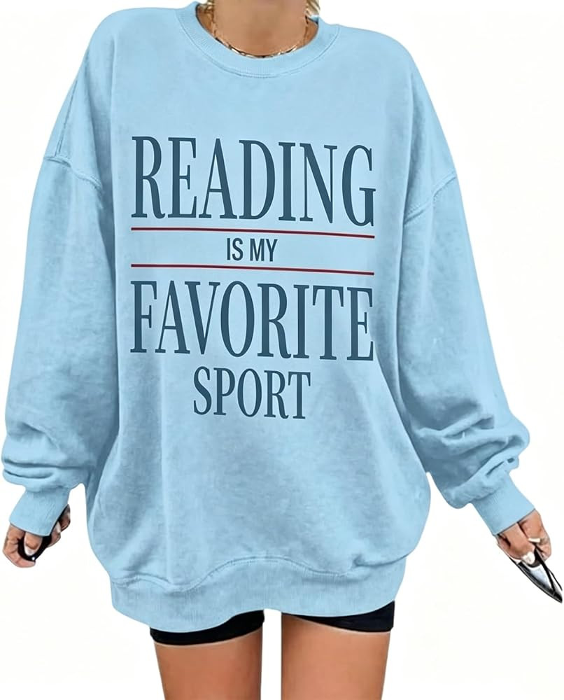 Reading Is My Favorite Sport Sweatshirt Bookish Gifts for Women Book Lovers Sweatshirts Teacher G... | Amazon (US)
