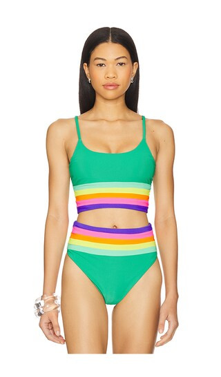 Mae Bikini Top in Technicolor Colorblock | Revolve Clothing (Global)