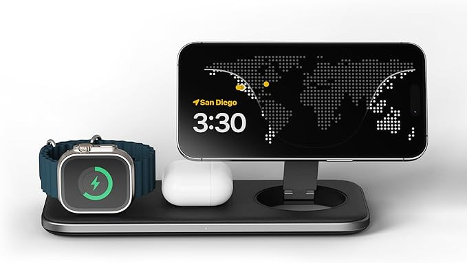 Satechi Qi2 Trio Wireless Charging Pad, 3 in 1 Wireless Charging Station, Qi2 15W Fast Charger fo... | Amazon (US)