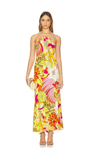 Camilla Long Halter Dress in Yellow. - size M | Revolve Clothing (Global)